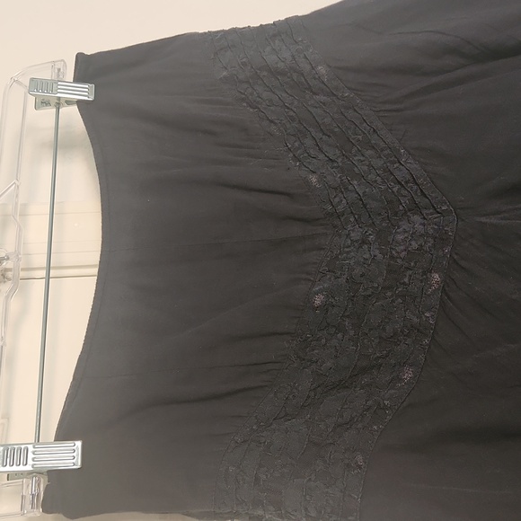 Bohemian Goth Black High Waist Cotton Lace Asymmetrical Hankerchief Skirt Medium - Picture 9 of 9